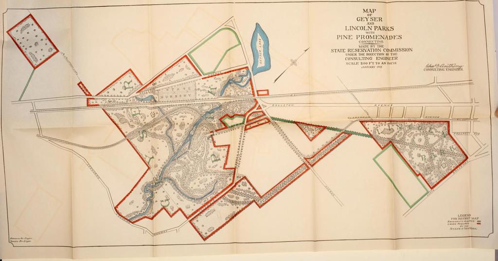 1915 map of area to become the Spa State Park.